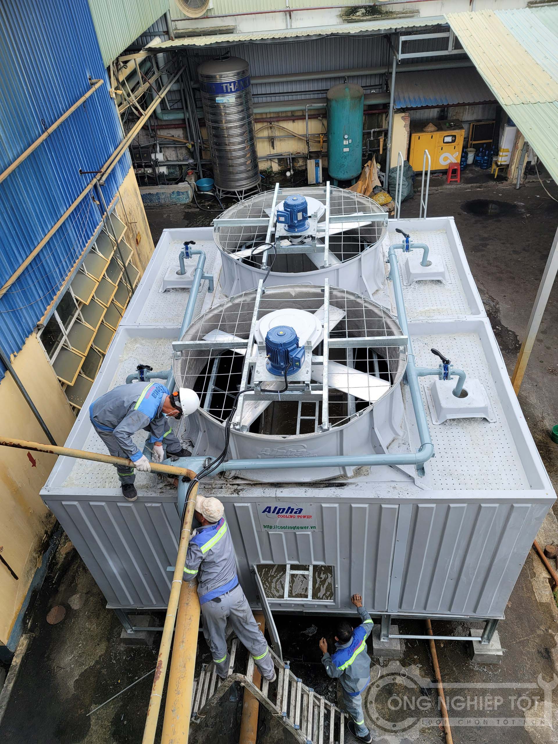 Tháp giải nhiệt được lắp đặt tại KCN Bàu Bàng tỉnh Bình Dương